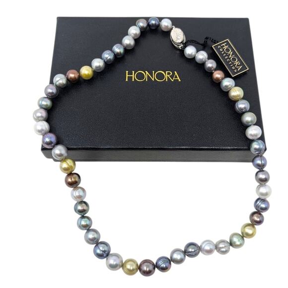 Honora Collection Multicolor Cultured Pearl Necklace Clasp NWT Gift Boxed 18" - Picture 1 of 5